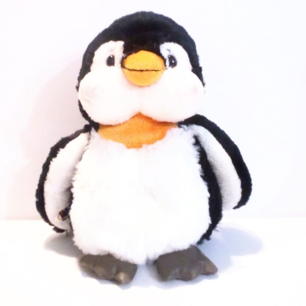 GANZ  Webkinz Cute Black White Penguin Bird Plush Stuffed Animal Toy 9"